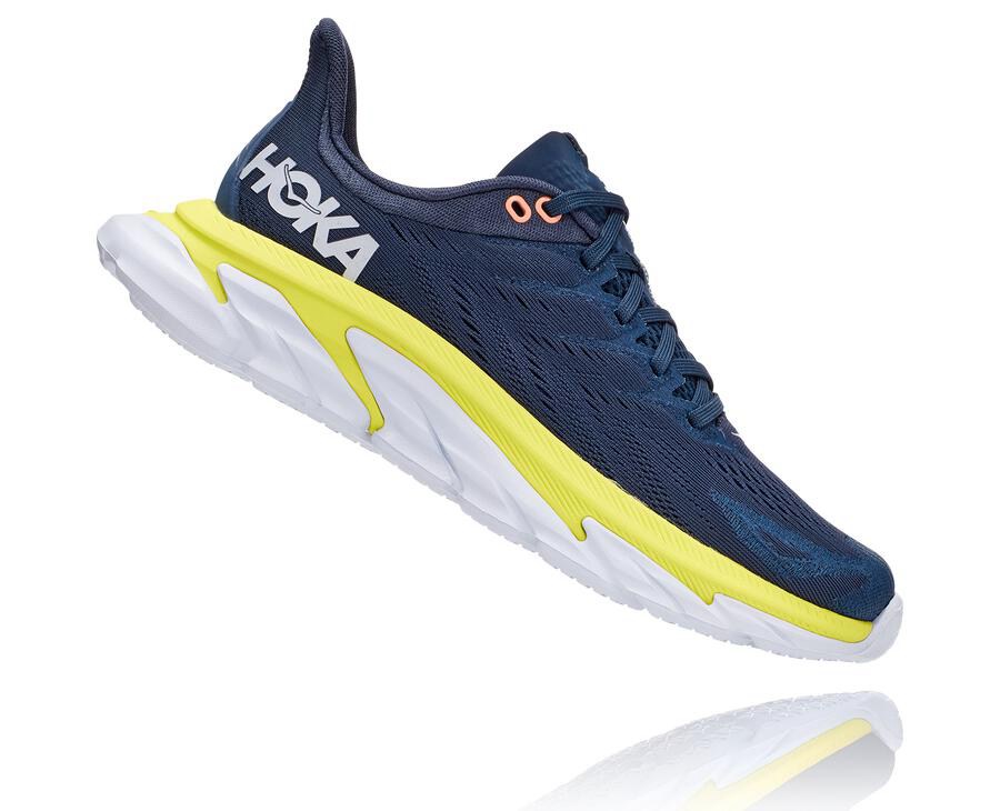 Running Shoes Womens - Hoka One One Clifton Edge - Navy - ECSBOMZ-29